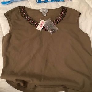 Brown shirt with rhinestones